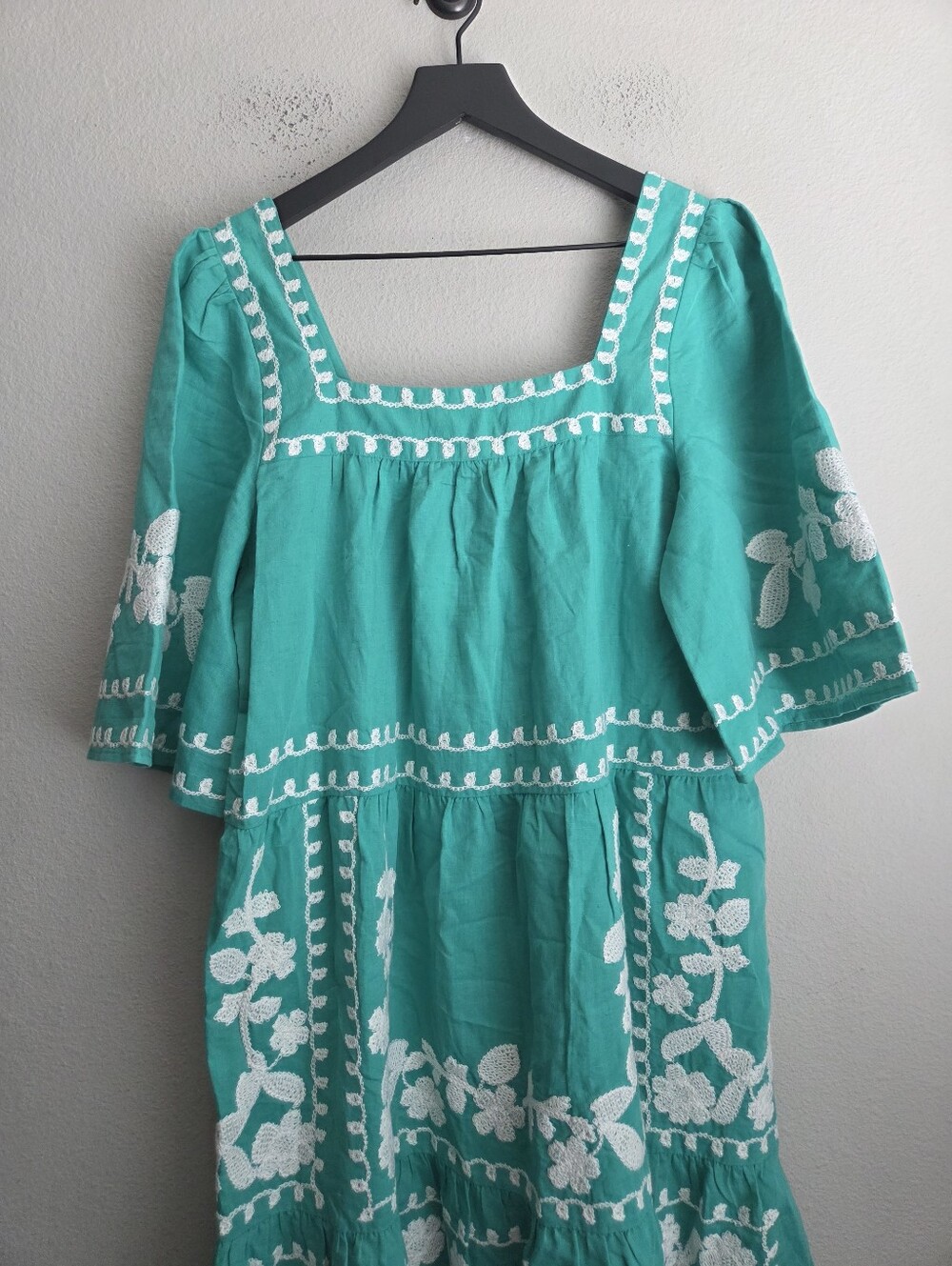 Sezane Sabine Dress in Ecru/Green size 38 NWT - Picture 7 of 11